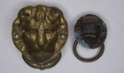 2 Antique Vintage Brass Bronze Lion Head Drop Ring Drawer Pull Furniture