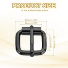 10pcs 0 79 Inch  20mm  Metal Roller Buckle Belts Hardware Black