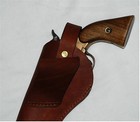 Cross  Side Draw Gun Pistol Holster  Western Civil War Cavalry 8-9  Barrel Brown