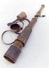 Antique Solid Brass Leather Spyglass Telescope Pirate s Style  18  Cap And Belt 