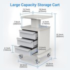 4 Tiers Lab Carts Mobile Medical Cart With 3 Drawers   1 Top Tray White