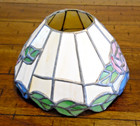 Vintage Tiffany Style  Stained Glass Lamp Shade Flowers Floral