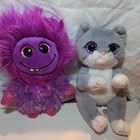 Lot Of 7 Beanie Boos Snow Leopard Dragon Fuzzy Monster Sloth Hedgehog Turtle Cat