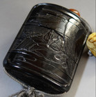 Japanese Black Lacquered Inro  With Netsuke And Ojime  Edo Period From Japan Jp