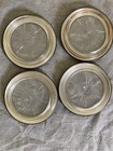 Vintage Leonard Italian Crystal Glass Coasters Set Of 4 Starburst Design
