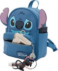 10 5 Kids Disney Stitch Big Face Mini Pu Backpack Shoulder Bag With Epoxy Charm