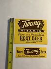 Vtg Twang  Root Beer Soda Bottle Labels Geneva Illinois 1920s