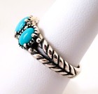 Carolyn Pollack Ring Turquoise 3 Stone Size 8 Relios Sterling Silver Cp 794