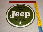 Vintage Willy s 4 Wheel Drive Military Jeep 11 3 4  Porcelain Metal Vehicle Sign