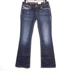 Rock Revival Embellished Betty Bootcut Womens Blue Jeans Size 31  measures 32x33