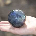 60mm Natural Rainbow Labradorite Sphere Quartz Crystal Ball Gem Healing W  Stand