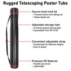  Telescoping Extendable Poster Tube 30  To 53  Storage Tube For Artwork Document