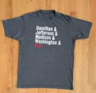 Hamilton Broadway Musical Tour Original T-shirt Large Names Burr Creative Goods 