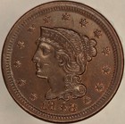 1848 Au  Braided Hair Cent - Choice Au Red Brown