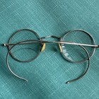 Vintage Antique Wire Rim Eyeglasses Ornate Engraved Round Frames Cable Temples