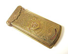 Antique Avery Needle Packet Case Quadruple Golden Casket Fleur De Lis