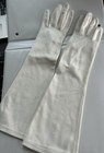 Van Raulte 15    Long White Nylon Vintage Gloves Size 7 Made In Usa