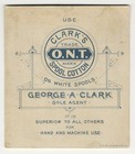 Coast Of Maine Clark s O n t  Spool Cotton Thread Victorian Trade Card 1880 s