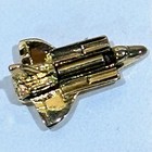 Space Shuttle Low Orbit Spacecraft Hat Lapel Pin Tie Tack Adsco Vintage Goldtone
