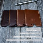 Slim Cards Holder Ultra Compact Low Profile Leather Wallet Giftable Engraving