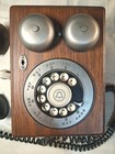 Antique Wooden Vintage Look Wall Telephone With Rotary Dial   Western Electric  