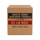 Bulk White Bar Mop Towels 14x17 Commercial Cleaning Rags 600 Lb - 12x50 Boxes