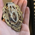 Antique Ceramic Victorian Hand Painted Couple Brooch Hair Pin 2 5    Grandmacore