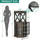 53  Corner Bar Cabinet With Led Lights Tower Wine Liquor Storage Display Rack