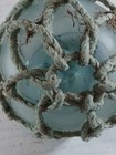 Japanese Glass Fishing Fish Net Float 3 1 2  W blue Green Color With Netting 87