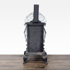 Vintage Iron Parlor Stove With Ornate Details