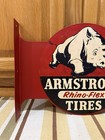 Armstrong Tires Sign Gas Oil Garage Rhino Double Sided Vintage Style Wall Decor