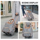 Wheeled Travel Trolley Bag Foldable Rolling Duffle Bag Soft Suitcase Luggage