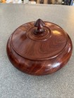 Handcrafted Turned Dark Wood Bowl With Lid