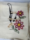 Lot Of 5 Vintage Tea Dish Flour Sack Towels Embroidered Flowers Kitchen Theme