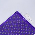 Eton Pocket Square Mens One Size Purple Geometric Medallion Silk Luxury Nwt