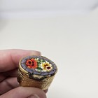 Vintage Micro Mosaic Pill Box Stash Floral