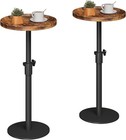 Set Of 2 Adjustable Round Side Table  Pedestal End Table For Small Spaces  Wo   