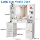 Vanity With Large Mirror And Led Lights Makeup Vanity Desk With 7 Drawers black