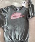 Nike Girl s Youth 5 Logo Sweatshirt -heather Grey nwt