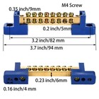 10 Pack Terminal Bus Bar  8 Positions Screw Brass Terminal Grounding Strip Bu   