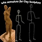 Wire Armature For Clay Sculpture     Handmade Aluminum Figure Base  Small   Large