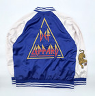 Def Leppard Original 2024 Concert Tour Bomber Jacket Blue White Fire Logo Mens L