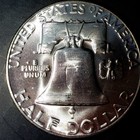 1955  p  Franklin Silver Half Dollar Brilliant Uncirculated  key Date Coin   8