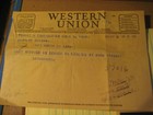 2 Western Union Telegrams  1 Congratulations  1940 s