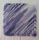 Handmade Set Of 3 Crochet And Knitted Cotton Dish wash Cloths Purple Variegated