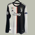 Cristiano Ronaldo  7 Juventus Home Jersey 2019 2020 With Ucl Patch Long Sleeve