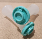 Tupperware Large Hourglass Classic Salt And Pepper Shakers Mint Green Lids New