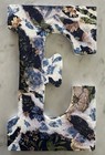 Handmade Initial E Wall Art Decoupage Blue Florals  Shabby  Distressed Style  9   