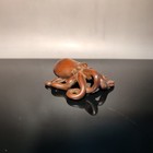 Vintage Wooden Octopus Statue Carving Wood Carved Figure Decor Children Gift Art