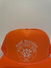 New Vintage Road Division Washoe County Nevada Snapback Trucker Hat Neon Orange